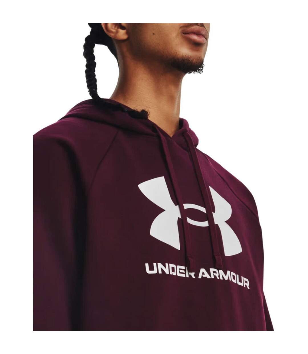 Sweat À Capuche Entraînement Style Gros Logo Rival Homme Pourpre Under Armour-4