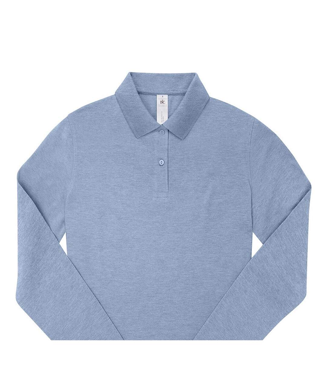 Polo Manches Longues My Polo Femme Bleu Chiné B&C-2