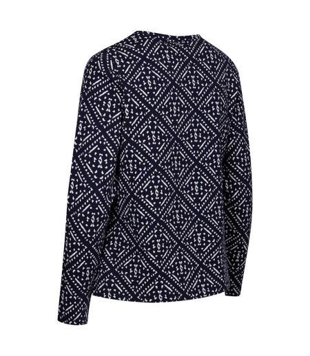 Haut Manches Longues Style À Motifs Daniela Femme Bleu Marine Trespass