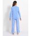 Pyjama manches longues coton uni fleuri-2