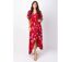 Robe longue SAKURA bohème imprimé fleuri rouge Coton Du Monde-2