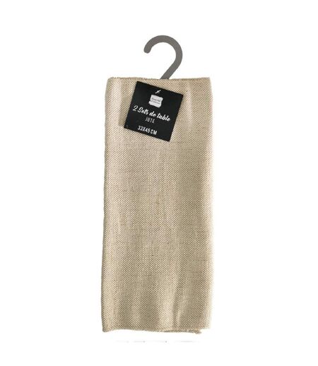 Lot de 2 Sets de Table en Jute Tessi 33x45cm Beige