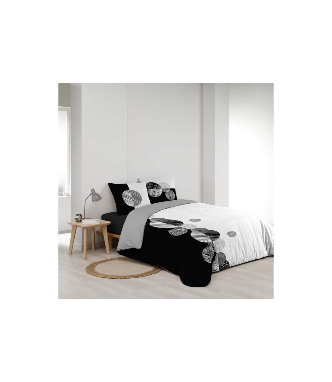 Parure de Lit 3 Pièces Stormi 260x240cm Noir-2