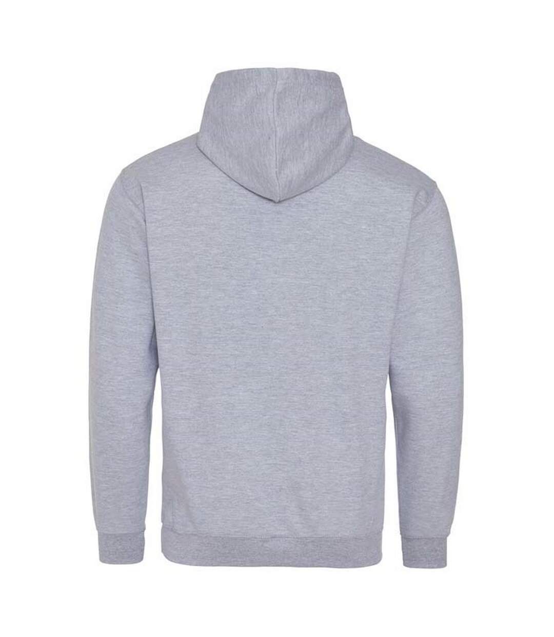 Sweat À Capuche Varsity Adulte Gris Chiné Bleu Saphir Awdis-2
