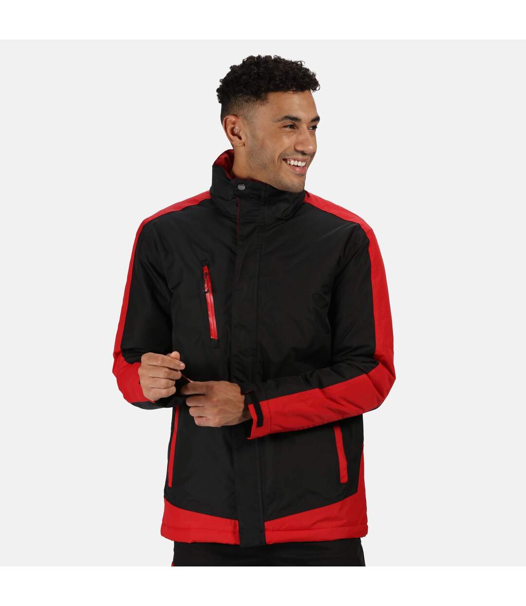 Regatta Mens Contrast Full Zip Jacket (Graphite Black/Raspberry Red)