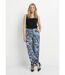 Pantalon satiné, motif fleurs d'Orient-3