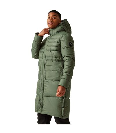 Mens Christian Lacroix Collongues Long Length Padded Jacket Thyme Leaf Regatta