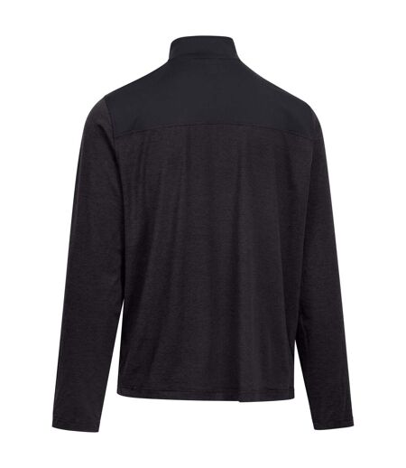 Haut De Sport Extensible À Col Montant Zippé Motif/style Panneau Contrasté Lawrie Homme Anthracite Chiné Trespass