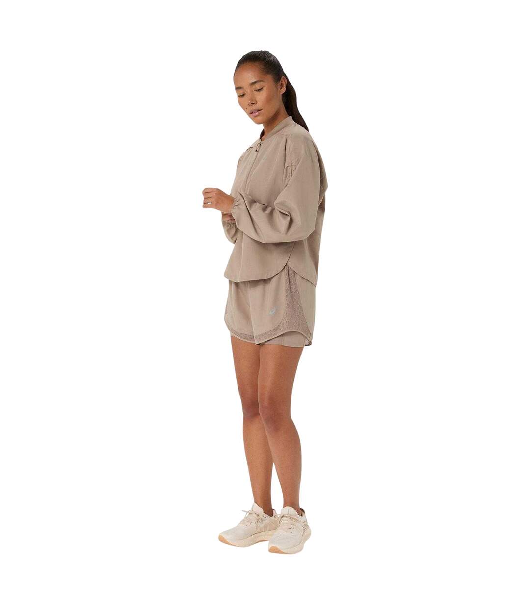 Womens/ladies Nagino Running Shorts Greige Asics-4