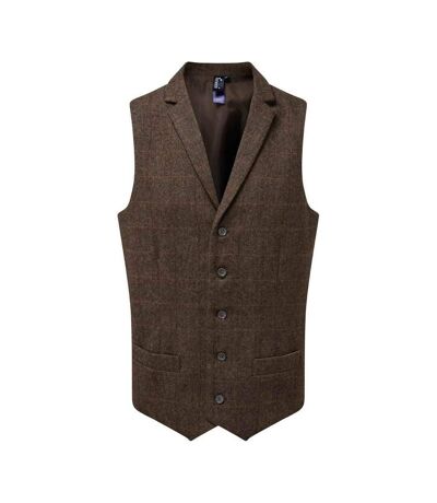 Premier Mens Herringbone Vest (Brown)