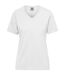 T-shirt de travail Bio col V - Femme - JN1807 - blanc