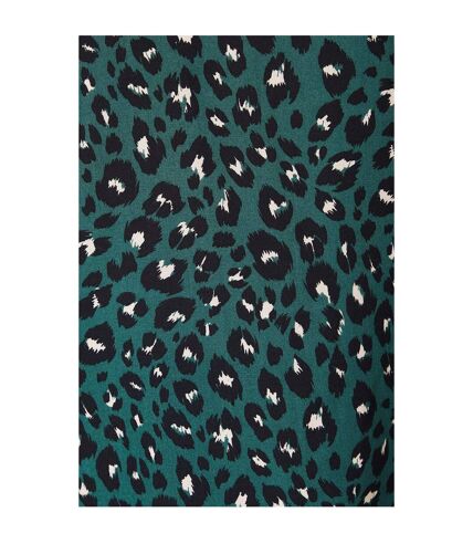 Womens/ladies animal print long-sleeved blouse green Dorothy Perkins