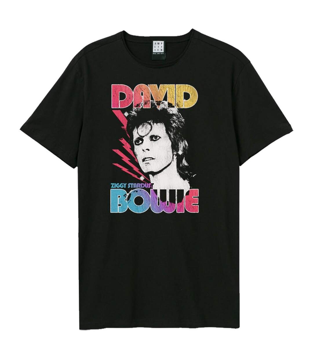 T-shirt Style David Bowie Ziggy Ombre Stardust Adulte Noir Amplified-1