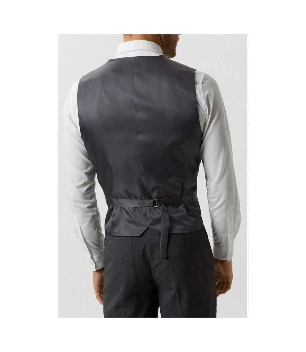 Burton Mens Grid Checked Slim Vest (Gray)