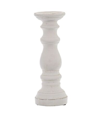 Hill Interiors Ceramic Column Candle Holder (White) (31cm x 12cm x 12cm)
