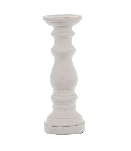 Ceramic column candle holder 31cm x 12cm x 12cm white Hill Interiors