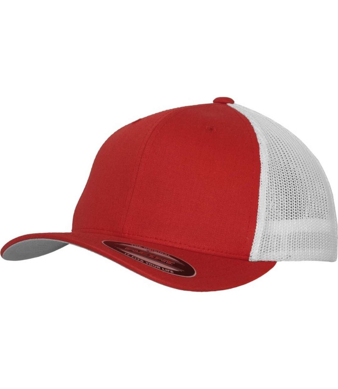 Casquette Trucker Motif/style Deux Tons Rouge Blanc Flexfit-1