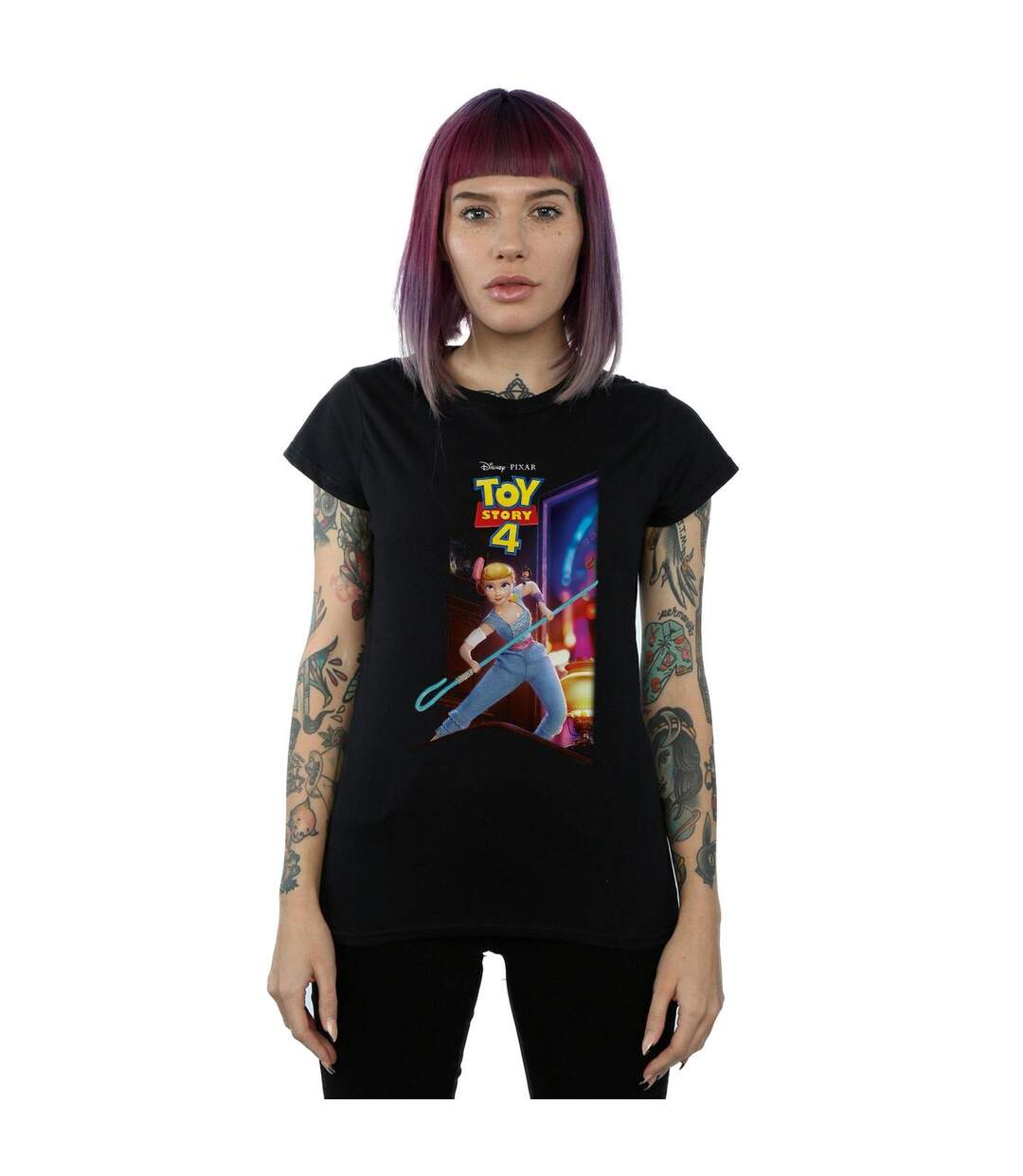 Disney Femme/Les femmes Toy Story 4 Bo Peep et Giggle McDimples Poster T-Shirt coton (Noir) - UTBI44457-2