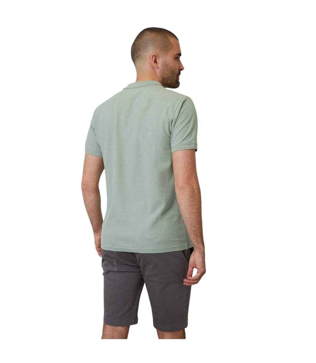 Polo Manches Courtes Malbork Homme Vert De Gris Clair Threadbare-3