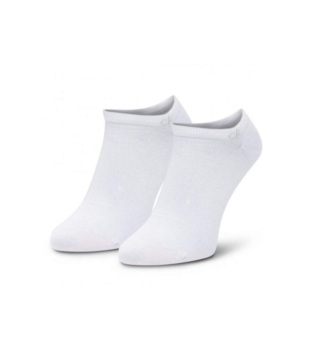 CALVIN KLEIN Lot de 2 paires de Socquettes Homme Coton CLASSIC Blanc