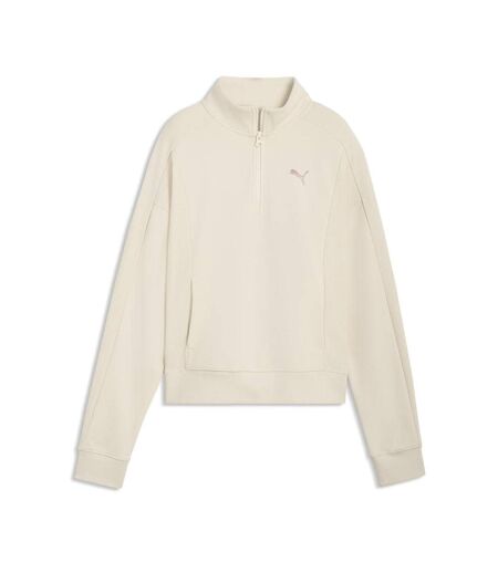 Sweat à capuche écru femme puma relaxed