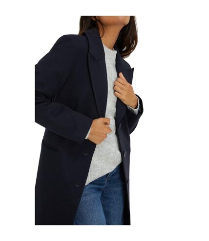 Womens/ladies maxi single-breasted coat navy Dorothy Perkins