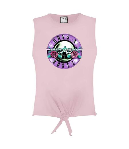 Amplified Womens/Ladies Tonal Bullet Guns N Roses Sleeveless Crop Top (Pink) - UTGD1772