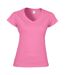 Gildan Ladies Soft Style Short Sleeve V-Neck T-Shirt (Azalea) - UTBC491