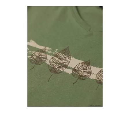Mayflower NERVAL4 : Tee-shirt femme manches longues vert olive avec petit col V