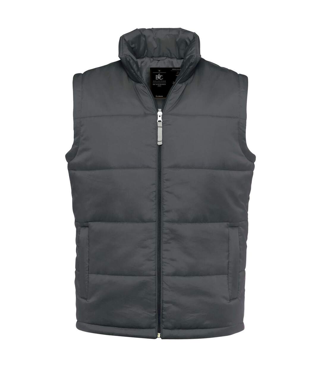 Veste Sans Manches Motif/style Uni Homme Gris Foncé Uni B&C-1