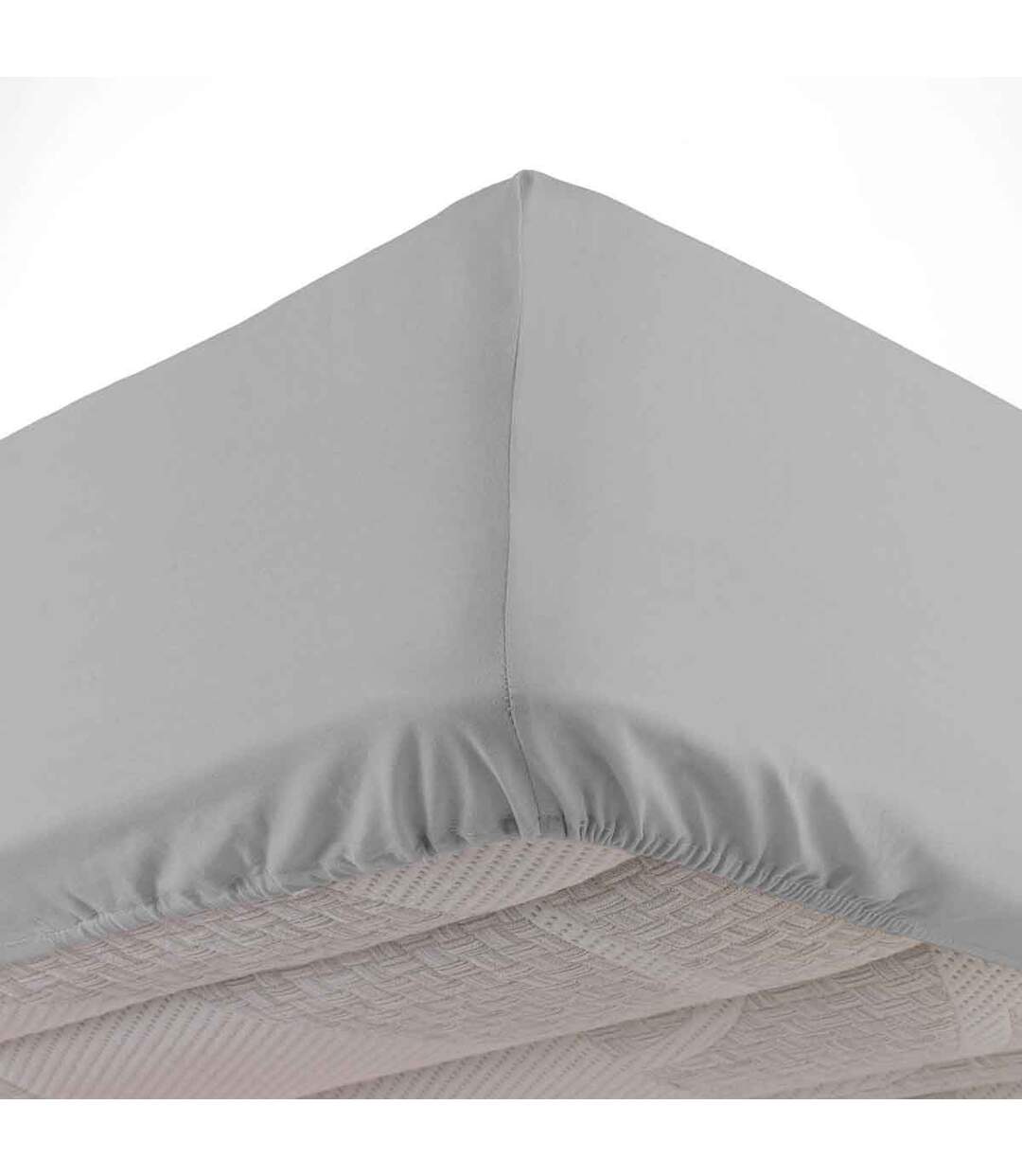 Drap Housse en Coton Linette 140x190cm Gris-1