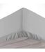 Drap Housse en Coton Linette 140x190cm Gris-1