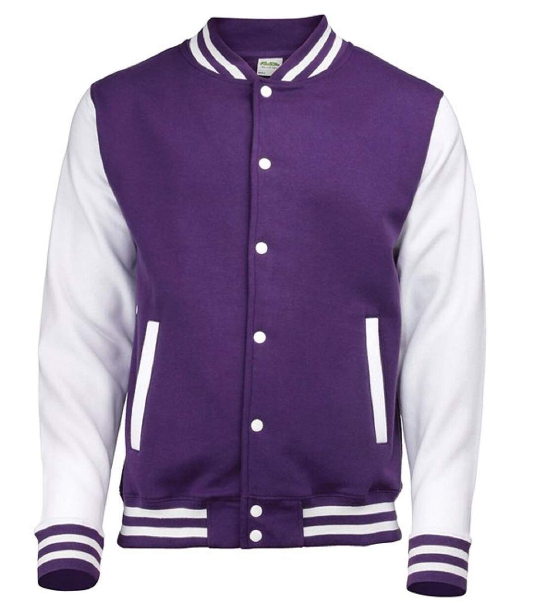 Veste teddy style collège américain université - JH043 - violet et blanc