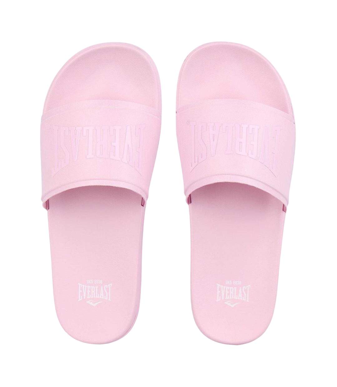 Womens/ladies Logo Sliders Baby Pink Everlast-3