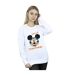 Disney Sweatshirt Womens/Ladies Mickey Mouse Jolly Christmas Glasses (Blanc) - UTBI29315-2
