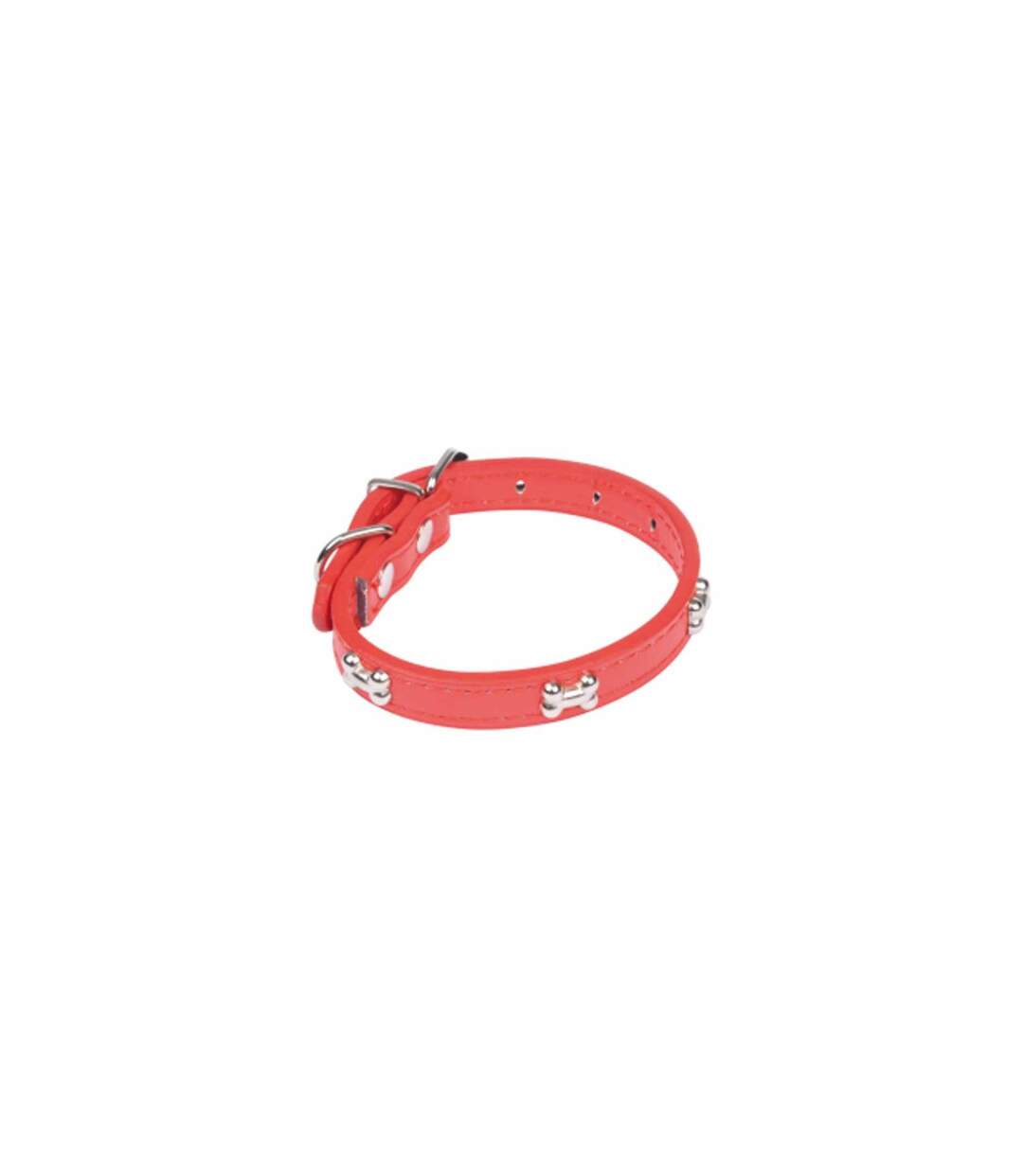 Collier Fantaisie pour Chien Os 30cm Rouge-1