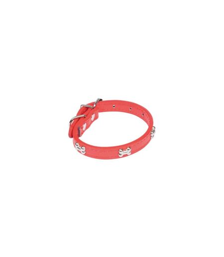 Collier Fantaisie pour Chien Os 30cm Rouge