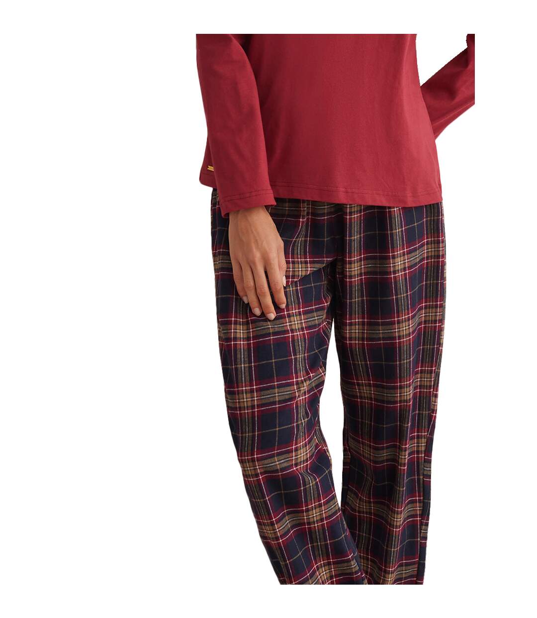 Pyjama pantalon top manches longues PLAID Selmark-3