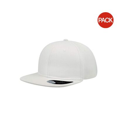 Lot de 2  casquettes avec visière plate adulte blanc Atlantis