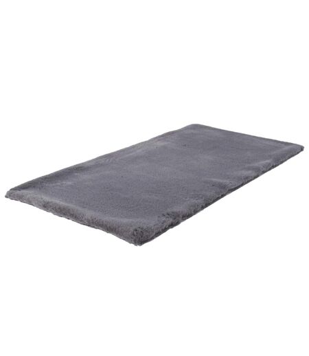 Tapis Imitation Fourrure Fin 60x110cm Gris