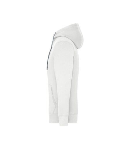 Veste À Capuche Lifestyle Homme Blanc Cassé Gris Chiné James And Nicholson