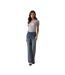Womens/ladies Triangle Logo Cotton Blend Slim Short-sleeved T-shirt Light Melange Guess-1