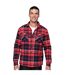 Kariban Mens Sherpa Lined Checked Shirt Jacket (Red/Navy) - UTPC3406