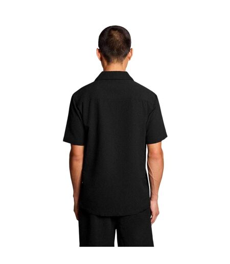 Mens Patterned Short-sleeved Shirt Black Lyle & Scott