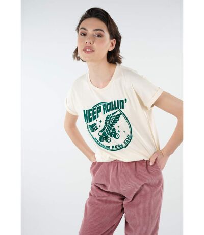 T-shirt imprimé en velours 'keep rollin' DEBRA