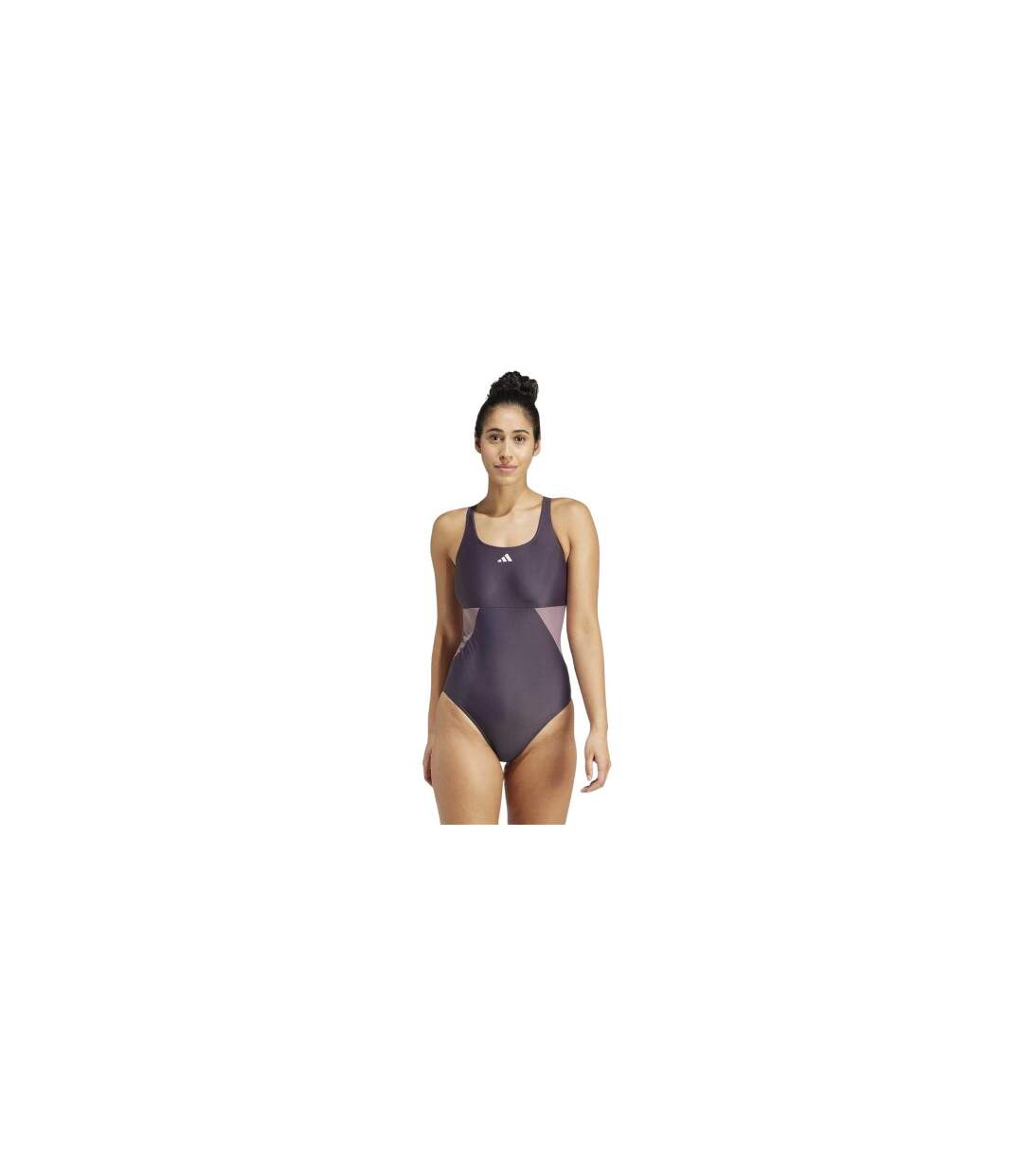 Womens/ladies Colour Block One Piece Swimsuit Purple Adidas-1