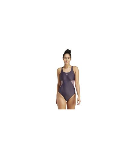 Womens/ladies Colour Block One Piece Swimsuit Purple Adidas