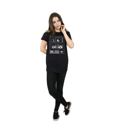 Disney - T-shirt CARS CRUZ RAMIREZ BLUEPRINT - Femme (Noir) - UTBI16091