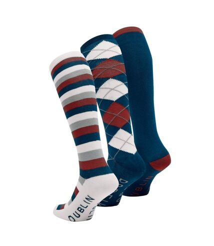 Chaussettes hauteur genoux adulte bleu marine / rouge / blanc Dublin