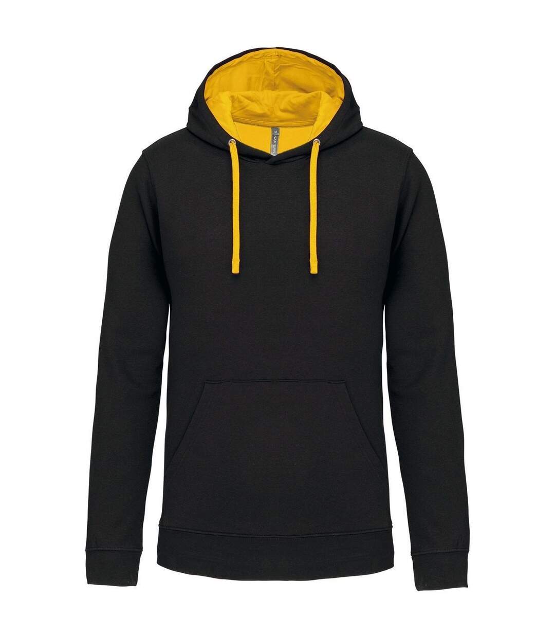 Sweat à capuche contrastée - Homme - K446 - noir et jaune